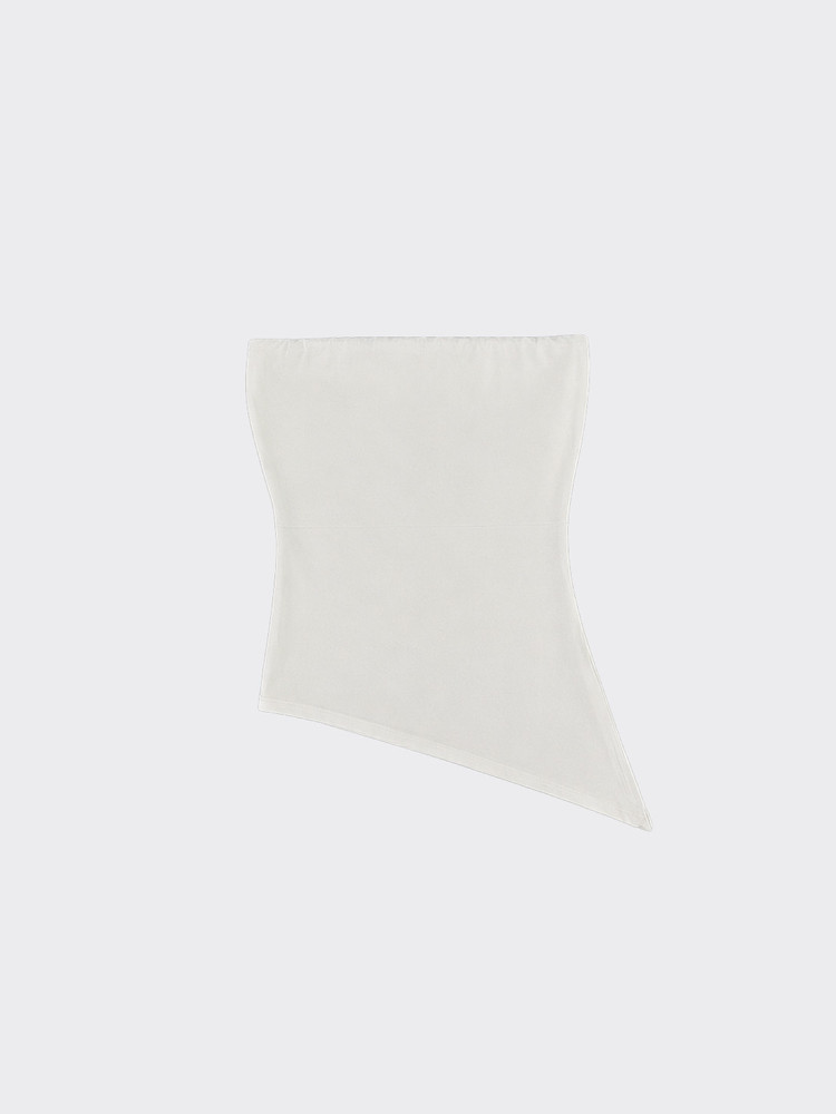 Strapless top with a pointed hem white