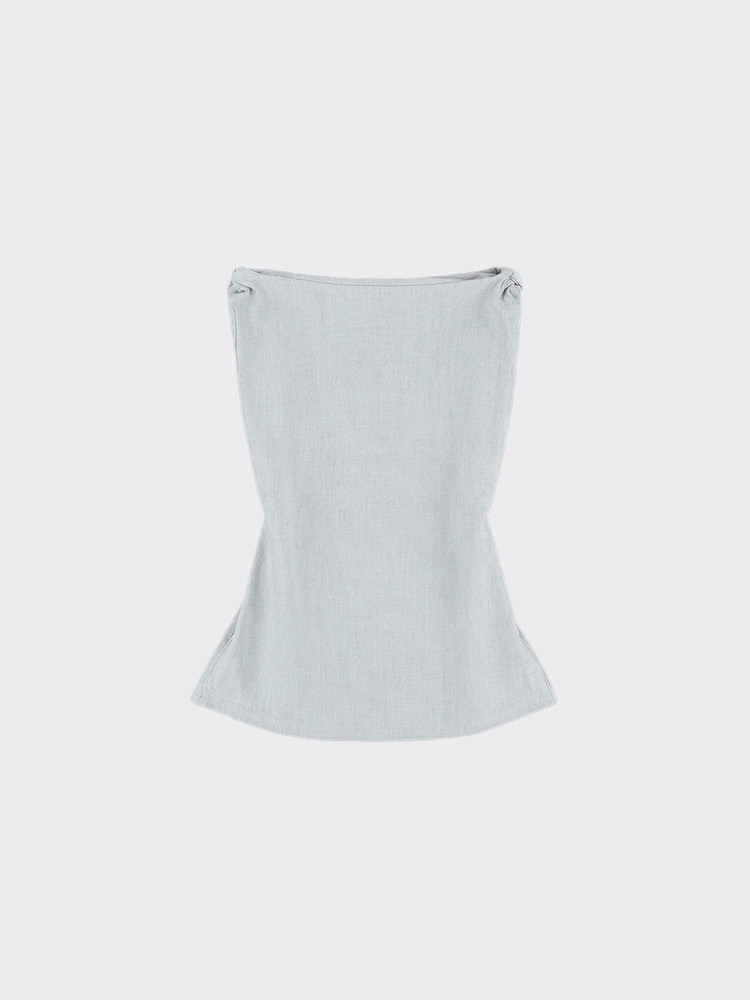 Tank top with knot detail fitted at the back blue