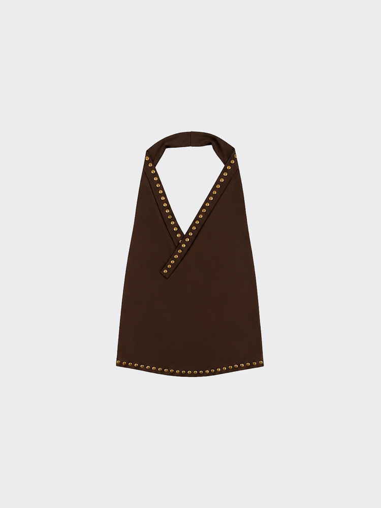Halter top with studs brown