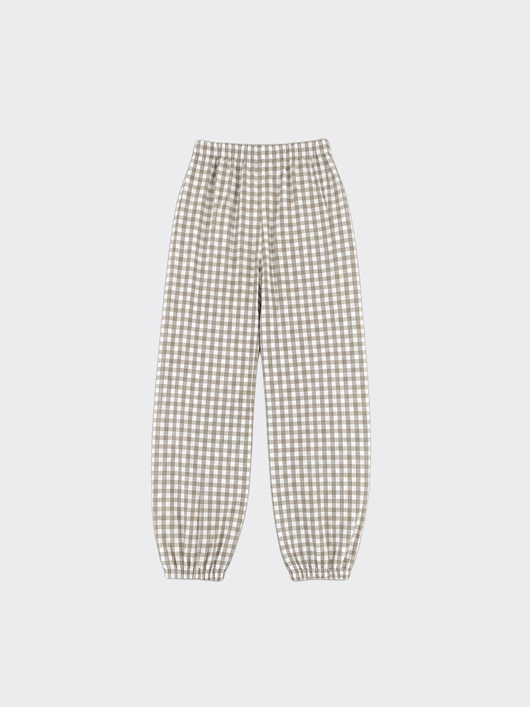 Fluid Gingham harem pants taupe