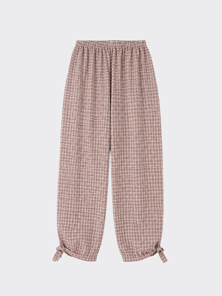 Checkered voluminous trousers