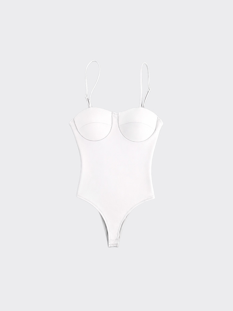 Corset body with sweetheart neckline white