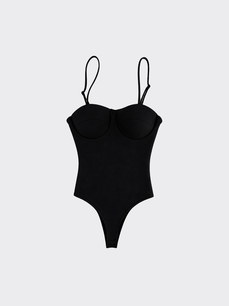 Corset body with sweetheart neckline black