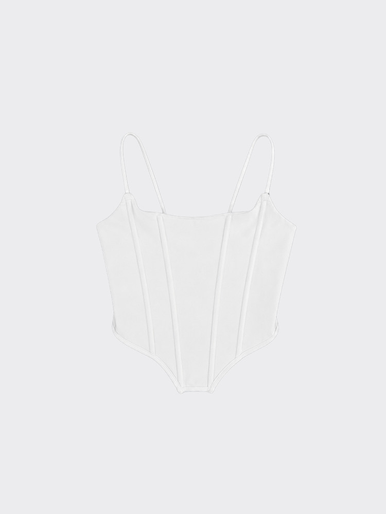 Stretch corset tank top white