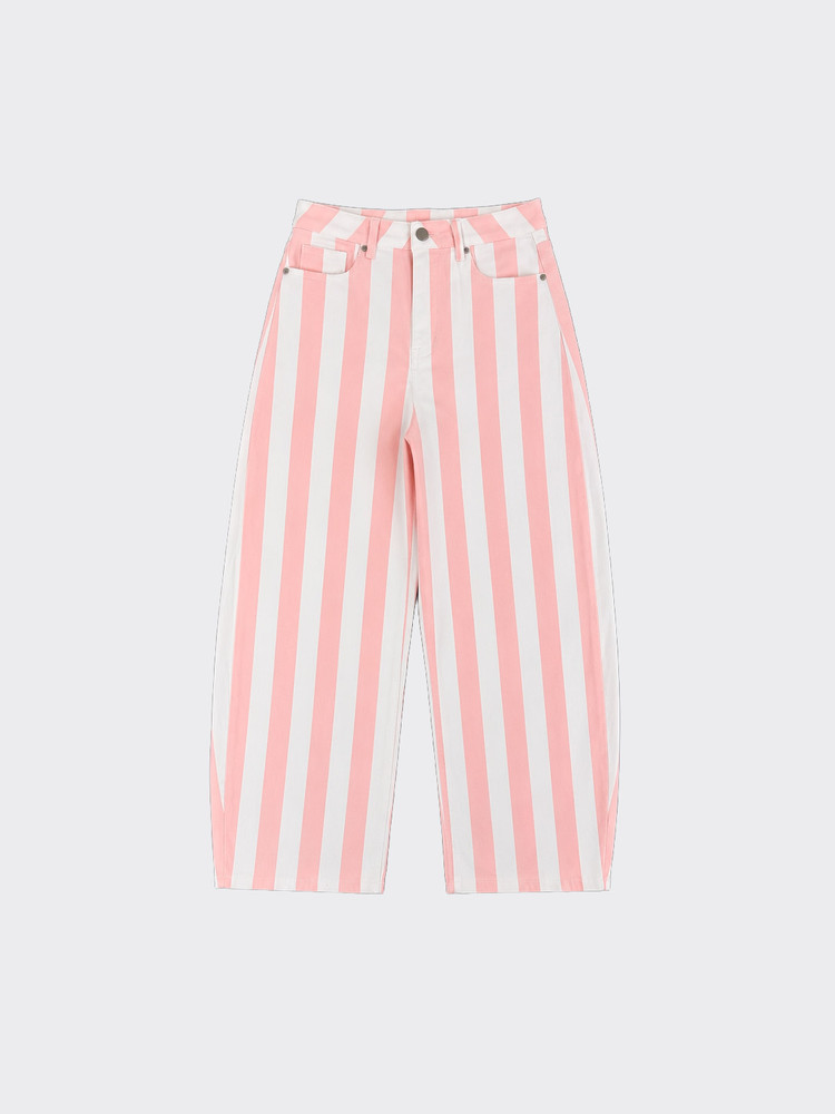 Pink striped balloon jeans
