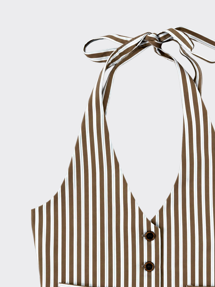 Striped brown vest