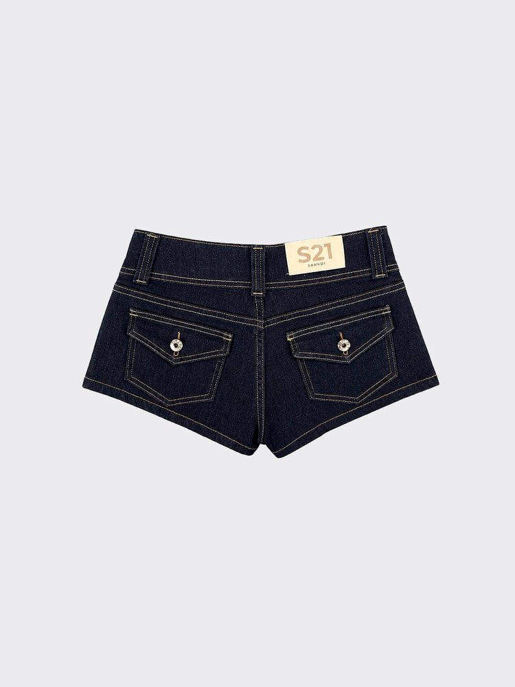 S21 Dark denim mini shorts