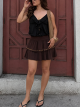 Studed skirt brown
