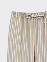 Fluid wide stripes harem pants beige