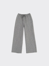 Linen-effect trousers with glitter stripes grey