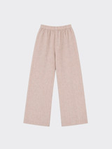 Linen-effect trousers with glitter stripes light pink