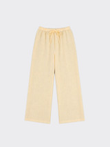 Linen-effect trousers with glitter stripes yellow