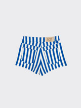 Shorts stripes mini denim blue