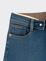 Mid-rise folded-waist jeans