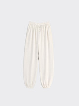 Harem pants with button details white