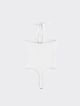 Bodysuit tied at the neck white
