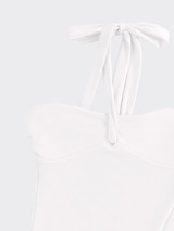 Bodysuit tied at the neck white