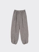 Fluid Gingham harem pants brown