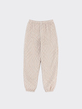 Fluid Gingham harem pants beige