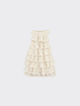 Halter top with layerd ruffles beige