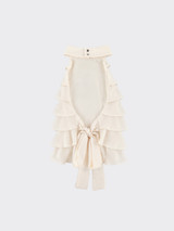 Halter top with layerd ruffles beige
