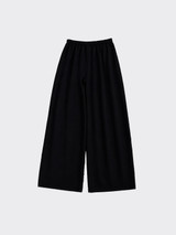 Wide leg satin trousers black