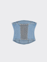 Sparkly denim bustier top