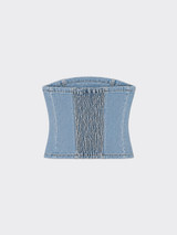 Denim bustier top