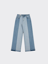 Wide leg patchwork jeans