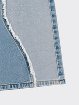Contrasting frayed jeans