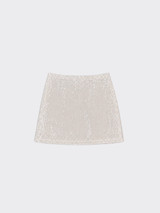 Sequined mini skirt white