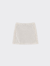 Sequined mini skirt white