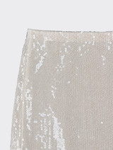 Sequined mini skirt white