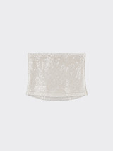 Sequin bandeau top white