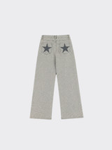 Straight low waist jeans with glitter and stars
