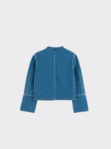 Denim twill jacket with buttons, 100% cotton