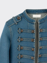 Denim twill jacket with buttons, 100% cotton