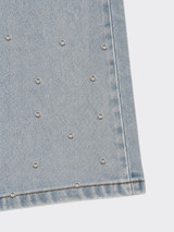 Wide leg jeans with eyelets