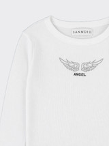 Long-sleeved t-shirt with wing detail white
