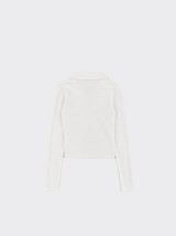 Long-sleeved polo shirt white