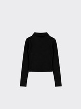 Long-sleeved polo shirt black