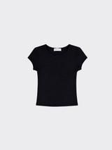 Basic short-sleeved crew neck t-shirt Black
