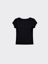 Basic short-sleeved crew neck t-shirt Black