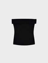 Folded bandeau top with glitter effect black