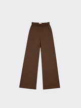 Wide leg trousers with ajustable drawstring Brown
