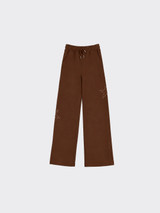 Wide-leg trousers with studded stars Brown