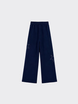 Wide-leg trousers with studded stars Dark blue