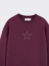 Star studded sweatshirt Burgundy