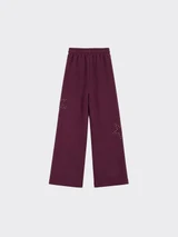 Wide-leg trousers with studded stars Burgundy