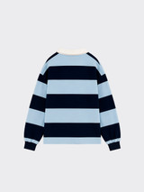Blue embroidered striped sweatshirt